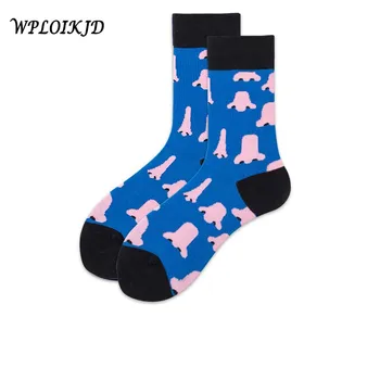 

[WPLOIKJD] 1 Pair Cotton Funny Novelty Men Socks Quality Comfortable Sokken Casual Colorful Fashion Creative Socks Men Harajuku