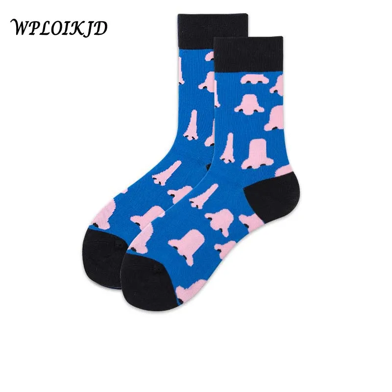 

[WPLOIKJD] 1 Pair Cotton Funny Novelty Men Socks Quality Comfortable Sokken Casual Colorful Fashion Creative Socks Men Harajuku