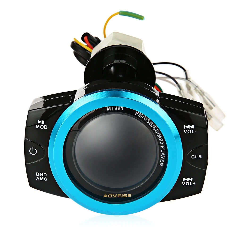 

AOVEISE MT481 Motorcycle MP3 Player Waterproof Audio Radio Sound Music Player Anti-theft Alarm Screen Display Support FM USB SD