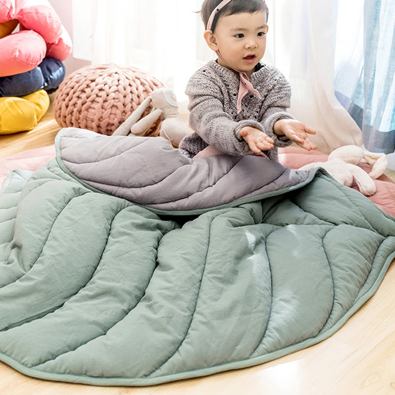 Nordic Baby Play Mat Rug Cotton Leaves Cushion Tapis Enfant Children Toys Blanket Rugs Baby Gym Car