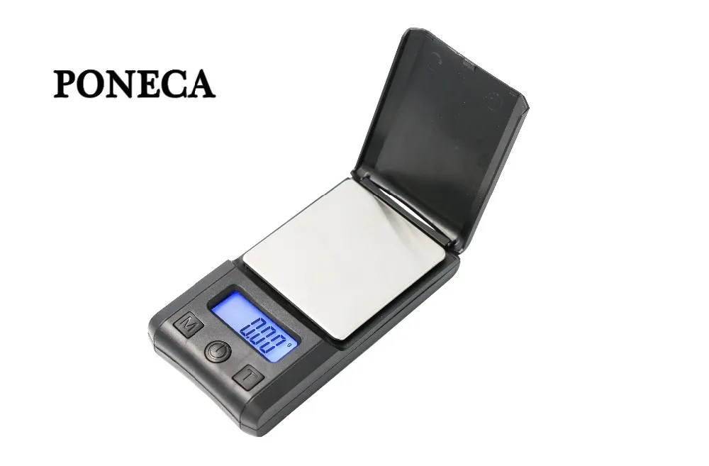 

Poneca 100g/200g 0.01g Digital Pocket Scale Portable LCD Electronic Jewelry Scale Gold Diamond Balance Weighing Scale Mini