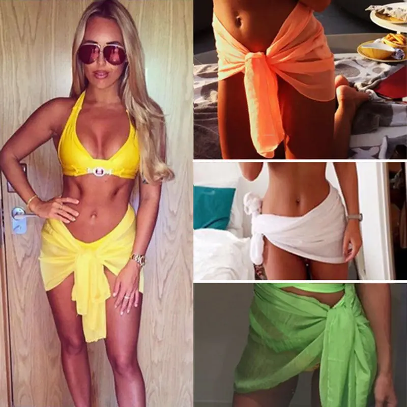 

2017 New Sexy Women Brief Bikini Swimwear Beach Wrap Cover up Scarf Sarong Summer Dress Skirt