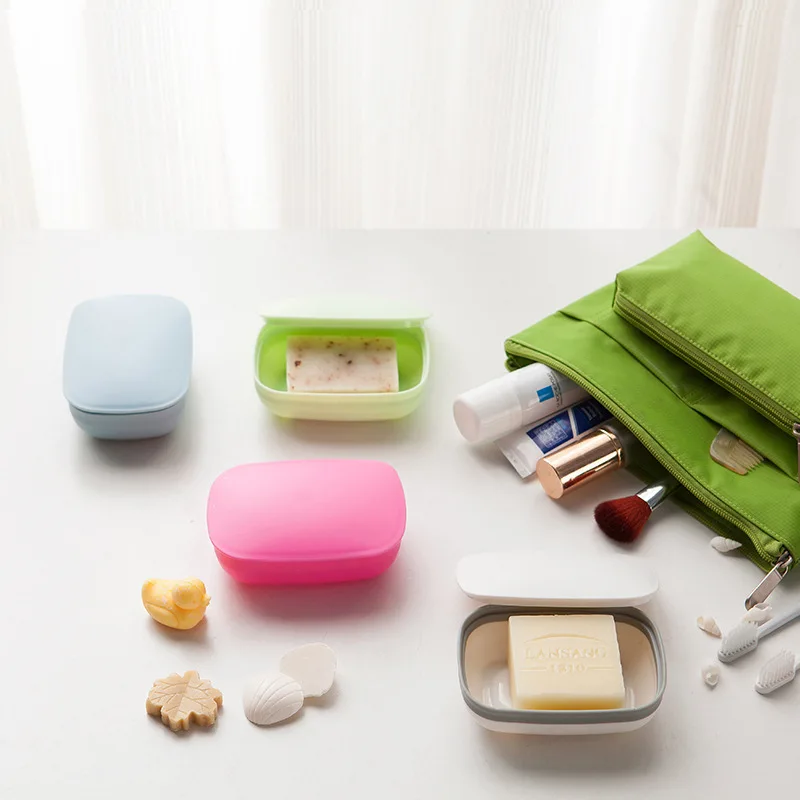 

New Candy Color Practical Travel Lock Soap Box Creative Portable Seal Soap Boxes with Lid Holder Sealing Creative Household