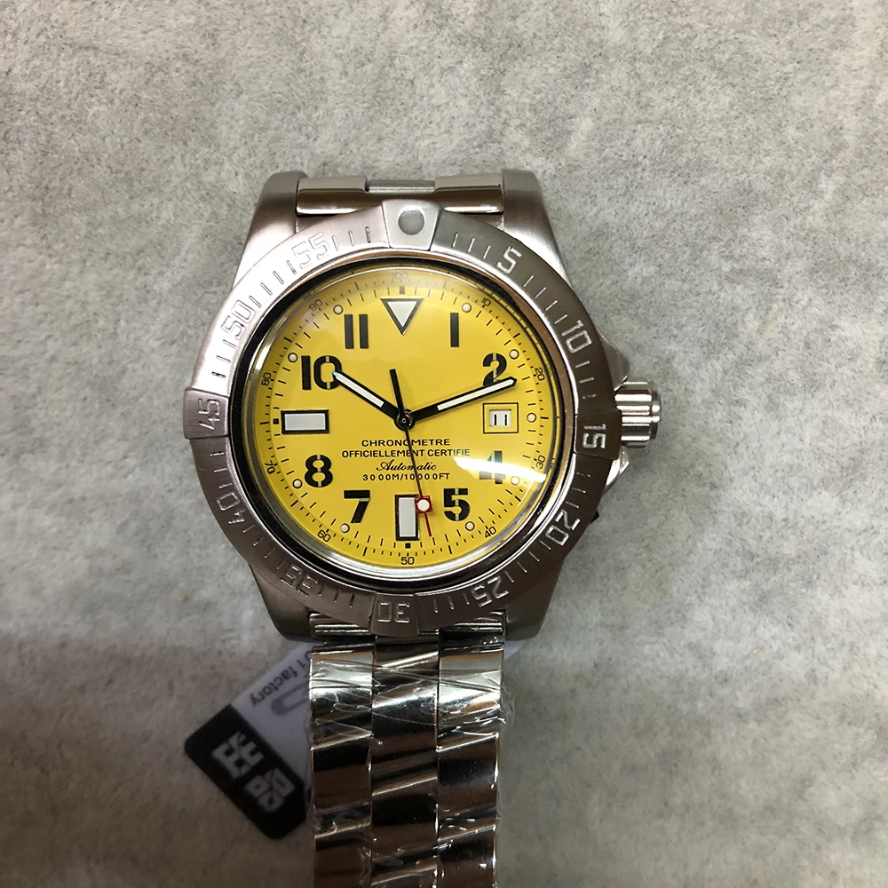 

2018 Top Sale Automatic Watch Men Super Ocean yellow Dial 316 Stainless Band Mechanical 42mm Bentley Montre Homme Wristwatch