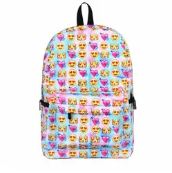 Забавный принт со смайликом для девочек-подростков рюкзак Единорог школьная сумка для девочек мальчиков Шиба-ину рюкзаки детские школьные