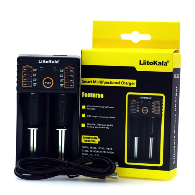 Battery Charger Battery Charger Adapter Liitokala lii-pd4 lii-PD2 lii-202 lii-402 Battery Charger 18650 3.7V 21700 Charger 14500 26650 1.2V AA NiMH Battery