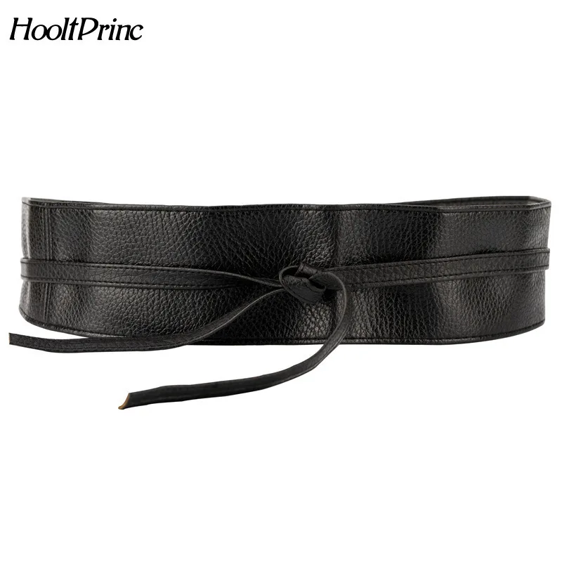 2018 New Women Ultra Wide Adjustable Slim Body Corset Belt Black PU