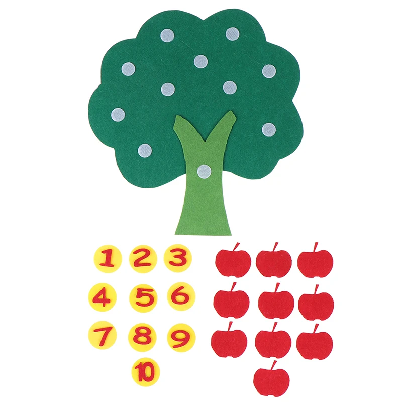Математика Монтессори игрушки Обучающие приспособления инструмент яблоки деревья интеллект Детский сад Diy вязання одежда раннего