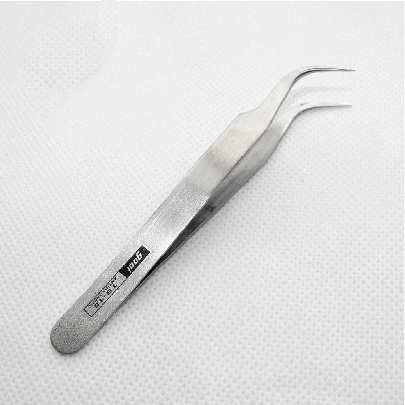 

Anti-magnetic Stainless Steel Curved Antimagnetic PCB RMA Tweezer Tips Tools MF999
