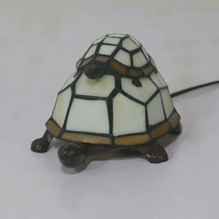 Тиффани черепаха настольная лампа для спальни прикроватная лампа Европейский Креативный мультяшный ночник для детской комнаты декор Черепаха настольная лампа