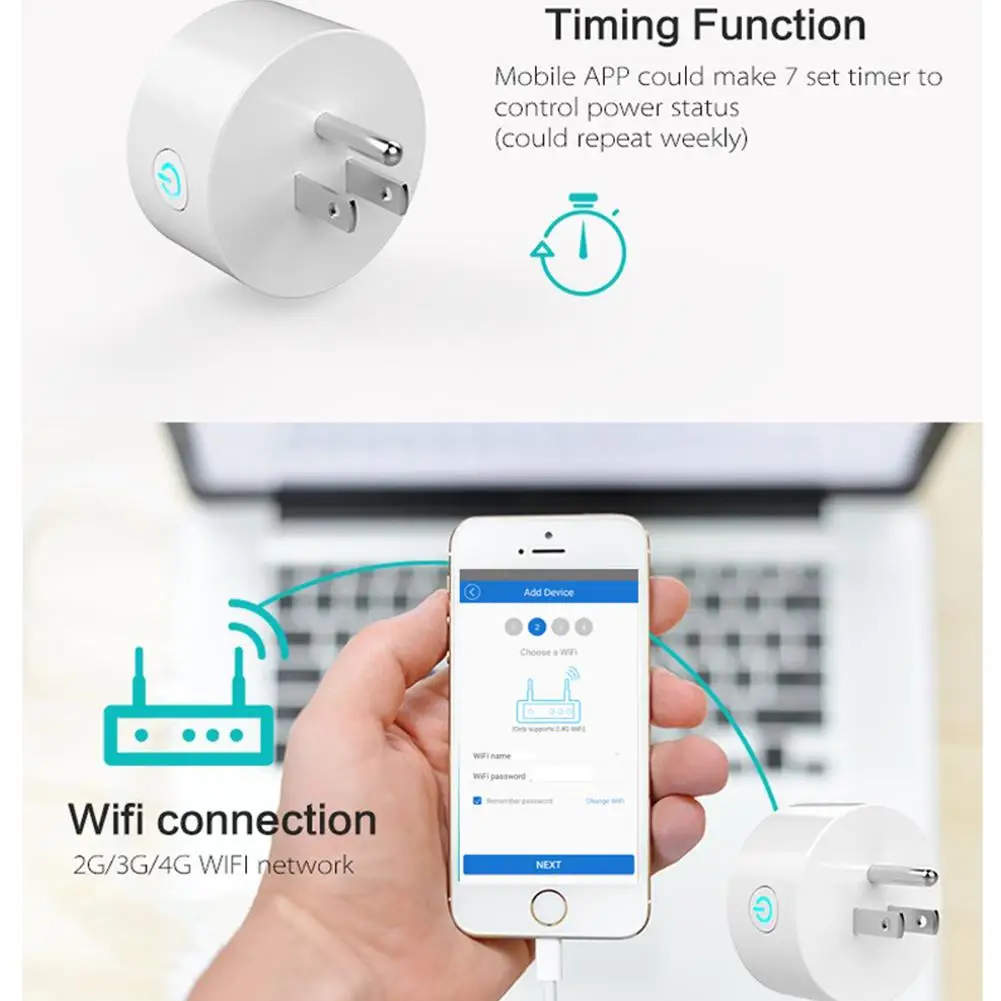 LanLan мини круглый Wifi Разъем поддержка для Alexa Google Home Голосовое управление американское регулирование