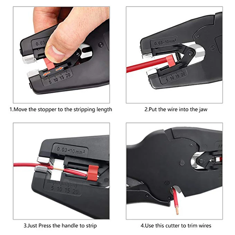 QUK Plier Wire Stripper and Cutter Multi-purpose Universal Insulation Wire Stripping Tool Electrician Stripping Cutter Hand Tool4