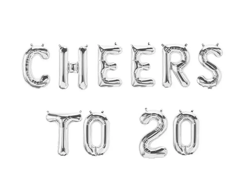 16 дюймов розовое золото Cheers до 20 30 40 50 60th письмо с днем рождения номер фольги воздушный шар Декор для вечеринки в честь Дня рождения поставки - Цвет: cheers to 20