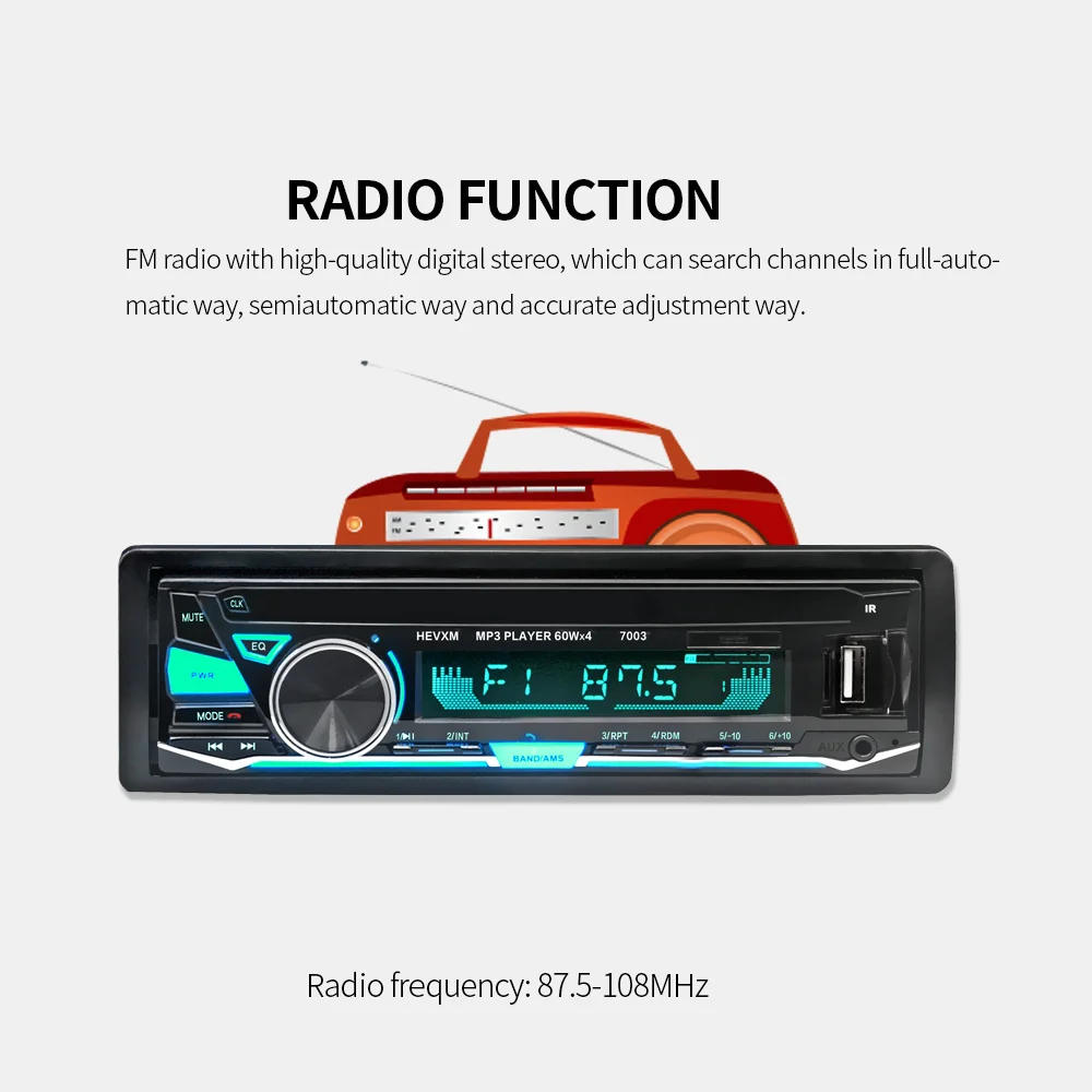 LaBo 12V Bluetooth 3,0+ EDR Автомобильная электроника в тире MP3 аудио плеер стерео fm-радио с USB/SD/MMC/TF портом для карт