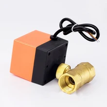 Шаровой клапан AC 220 V латунь Электрический моторизованный шаровой клапан 2 Way 3 провода 1.6Mpa нить DN15 DN25