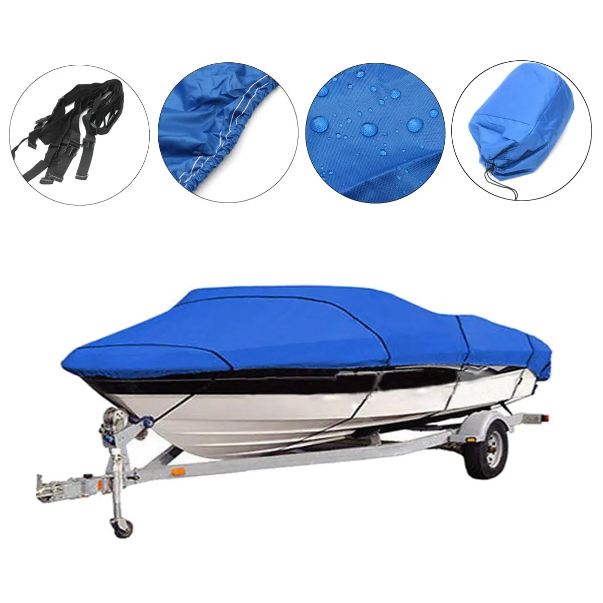 

High Quality Heavy Duty Fishing Ski Boat Cover for 11-13' 14-16' 17-19' 20-22' V-Hull Waterproof