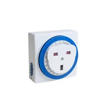 UXCELL новые AC250V 13A/3200 Вт штепсельная вилка британского стандарта 24 часа в сутки 24hr сетевой выключатель с часовым механизмом Мощность таймер разъем-в Тип сроки высокое качество