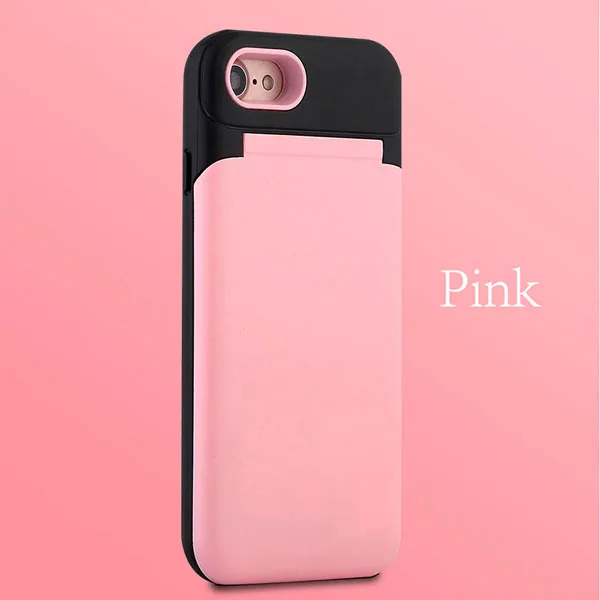 Зеркальный флип-чехол для iphone X, 8, 7, 6, 6s Plus, Fundas, многофункциональный кошелек, подставка, держатель, чехол, макияж, чехол для телефона, s+ отделения для карт, Coque - Цвет: Pink