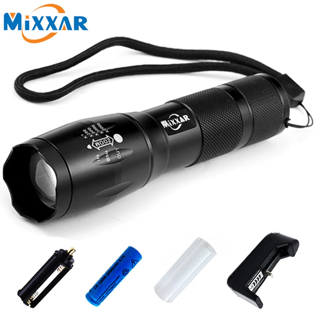 CREE XML T6 5 Mode Zoomable Waterproof Flashlights 4000LM LED Flashlight 18650 Torch LED Light with