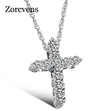 ZORCVENS, высокое качество,, классическое золотое ожерелье из нержавеющей стали с крестом, ювелирные изделия с кристаллами