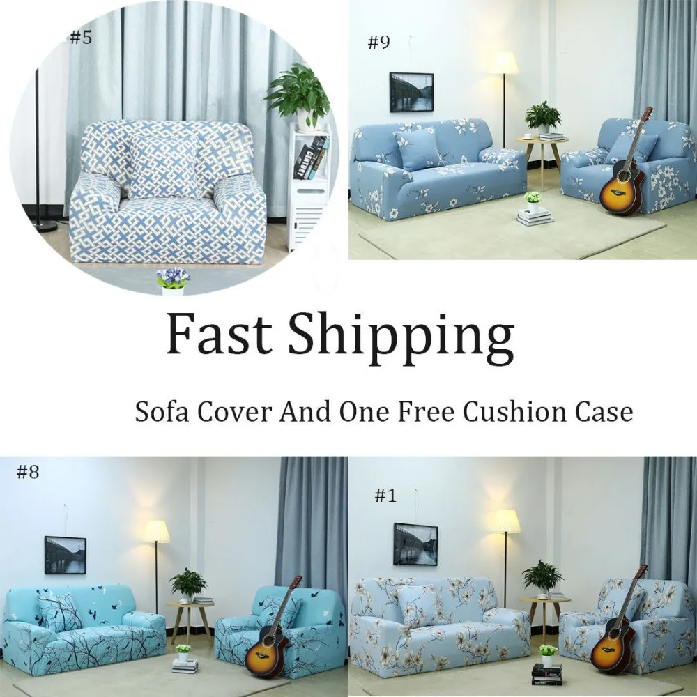 STRETCH SLIPCOVER SOFA COVER PROTECTOR FLORAL 1/2/3/4 SEATER FULL COUCH