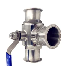 C" 51 мм 304 Нержавеющая сталь санитарный 3 ходовой T порт шаровой клапан три зажима наконечник тип для домашнего пивоварения дневник продукт