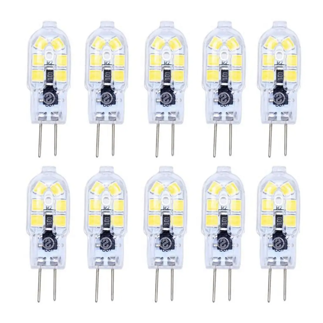 

10Pcs G4 LED Bulb 2W Bulb Lamp Cold White 12 SMD 2835LEDs AC 220V Replacement Lights Bulbs Low Consumption 120LM LED Bulb Light