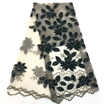 

Latest Net French Lace Material High Quality French Net African Lace Fabric Nigerian Wedding Embroidery Lace Cloth HJ1531-1