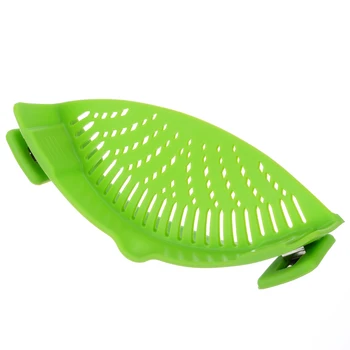 

Heat Resistant Silicone Pot Pan Strainer Bowl Funnel Food Filter Strainer Kitchen Washing Cooking Drainer Antislip Easy Draining