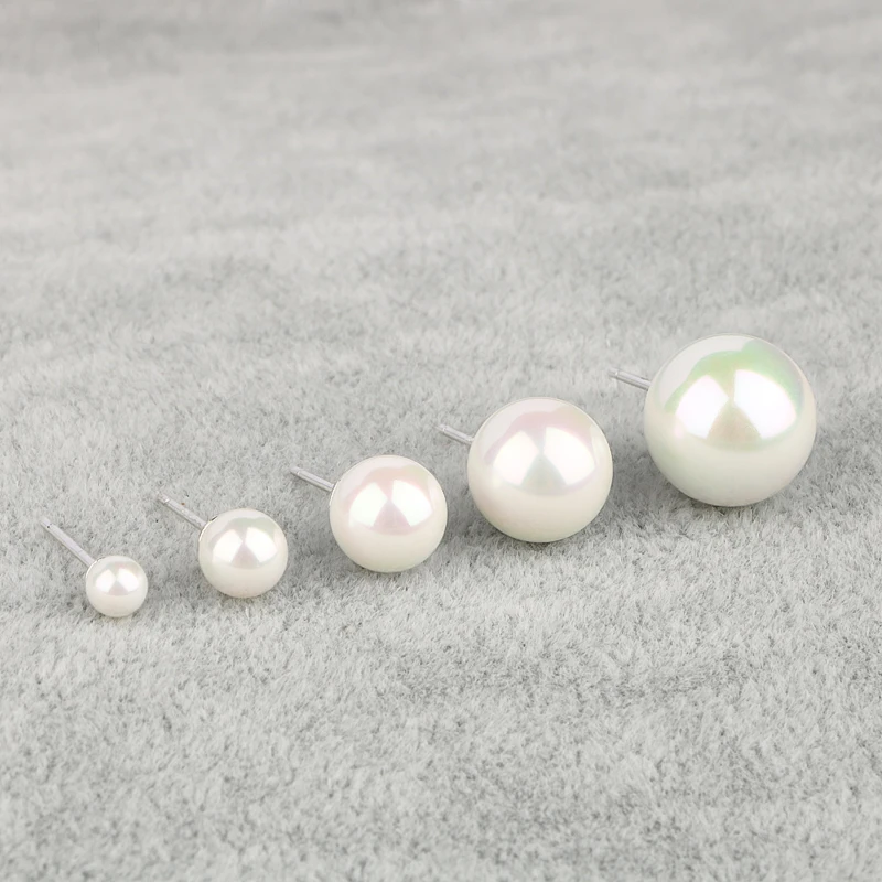 CHUKUI Silver 925 Jewelry Real Pure 925 Sterling Silver Earrings 925 Pearl Stud Earrings For Women Girl Oorbellen 4-12mm (3)