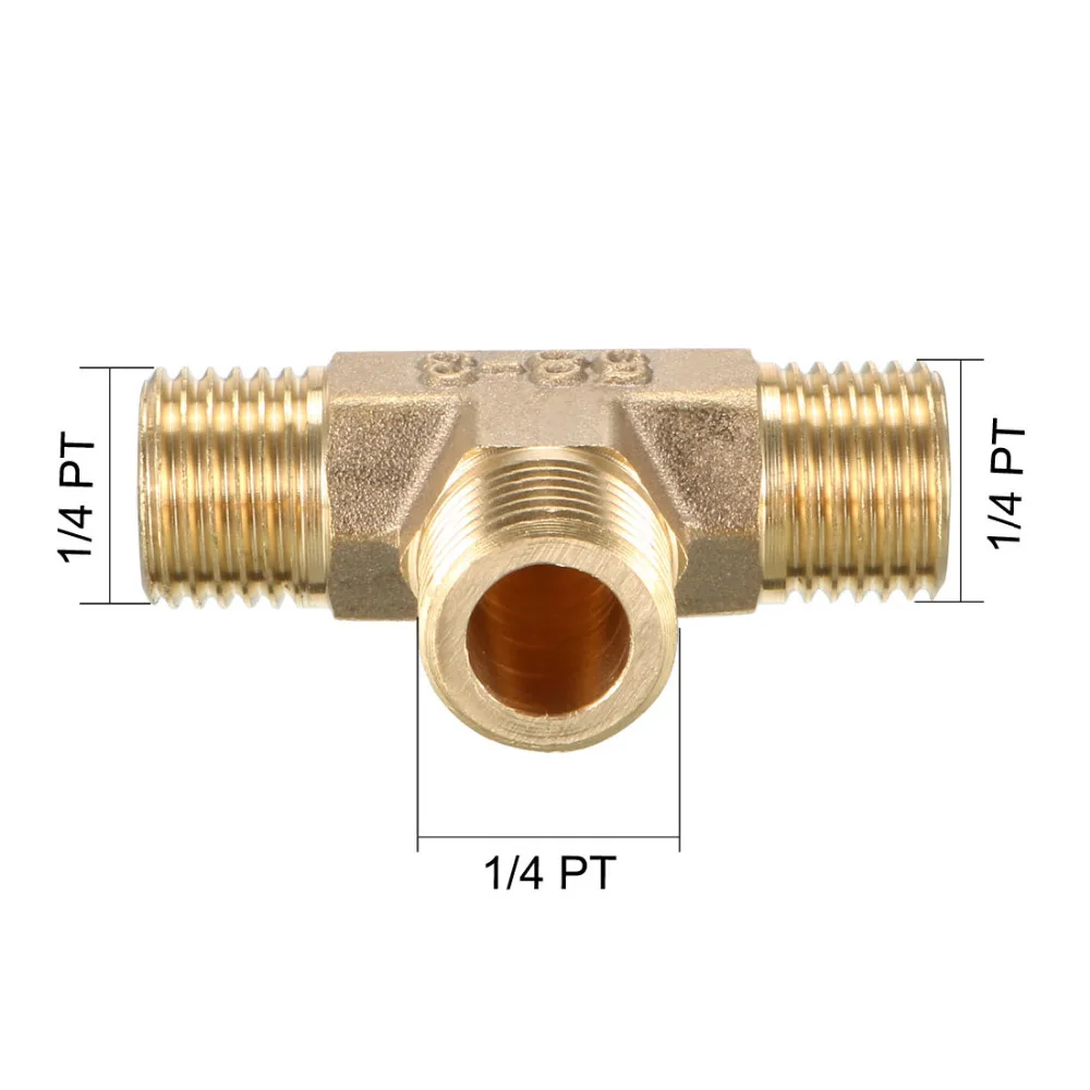 

Uxcell Brass Cross Pipe Fittings 1/2 1/4PT Female Thread 4 Way Connector Coupler 1/2PT x 1/2PT Male T-Shaped Connector 2pcs