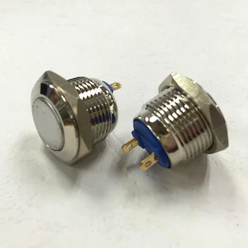 

Whole 20 pcs a lot Mounting hole size 16MM Nickel Plated Brass Push Button Switch Resettable ON/ON Flat Head short one