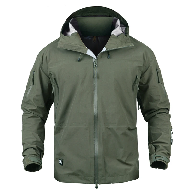 

Outdoor Waterproof Camouflage Military Jacket Men Hard Shell Hiking Windproof Tactical Jacket Hooded Camping Jackets