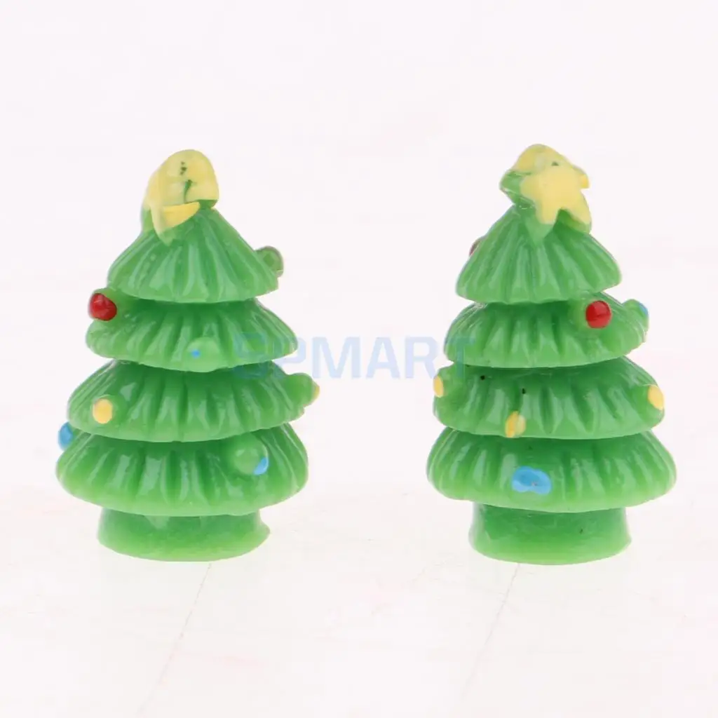 Set of 20 Pieces Dollhouse Miniature 2.2cm Christmas Tree Model Festival Decoration Photography Props