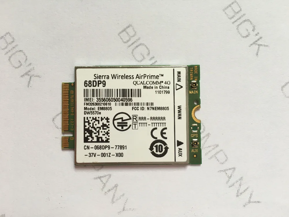 Jinyushi 68DP9 WWAN 3g карта для Dell Venue 8 и 11 Pro# EM8805 WWAN-HSPA+ NGFF DW5570