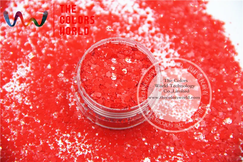 

TCH313-H1 Mix Red Colors solvent resistant Hexagon shapes Glitter for nail art ,nail gel, nail polish makeup and DIY decoration