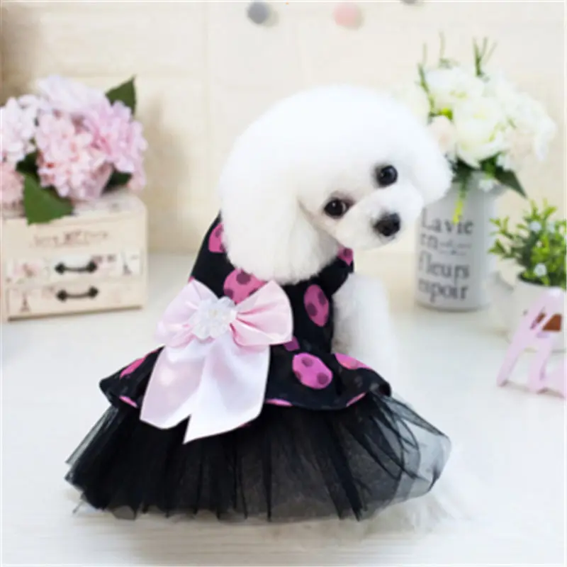 

Lovely Floral Pet Dog Dress Vestidos For Small Dogs Summer Chihuahua Pug Yorkie Clothing Puppy Cat Clothes Dog