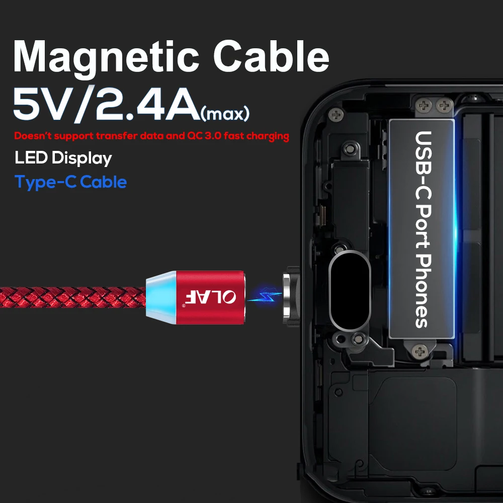 Магнитный Micro USB кабель Олаф 1 м для быстрой зарядки, кабель usb type-C для iphnoe, телефонный адаптер для samsung, Xiaomi, huawei