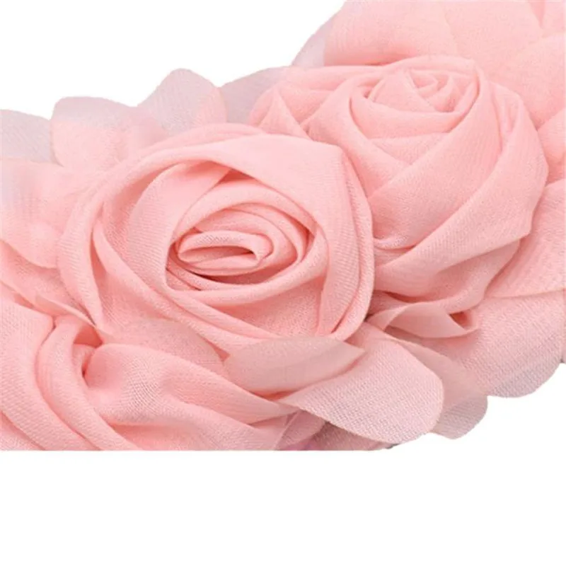 Elastic Waistband Chiffon Roses Leisure Strap Dress Accessory Belts for women men Fashion Accessory 40FE0506