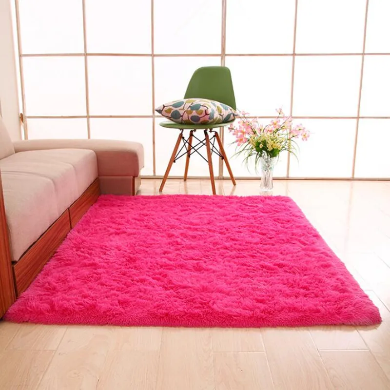 Solid Color Ellipse Carpet Winter for Living room Romance Soft Rug
