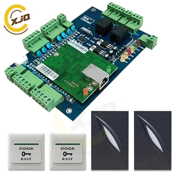 

XJQ High quality wiegand two door access control panel ( 1 of 2 door access control panel+2 rfid card readers + 2 exit buttons)