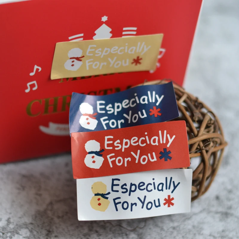 Hot 80Pcs/Lot Especially for you Snowman Christmas Handmade Cake Packaging Sealing Label Kraft Sticker Baking DIY Gift Stickers | Дом и сад
