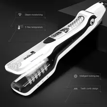 Salon Professional Steam Hair Straightener Flat iron Ceramic Electric Steam Hair Brush Straightening Hair Iron placa cabelo LCD professional steam hair flat iron vapor spray hair straightener brush hair straightening electric steam straightener styling