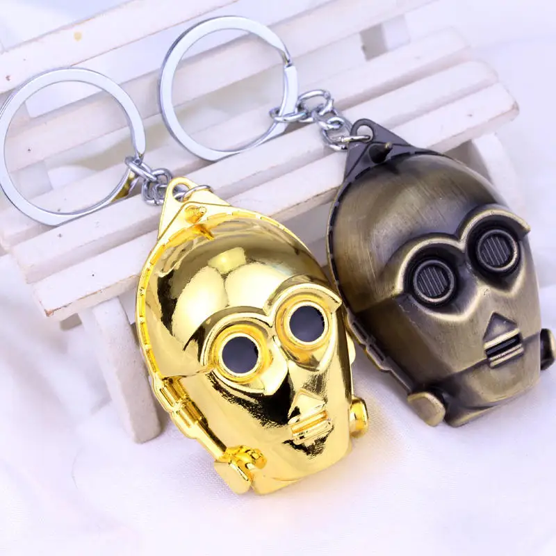 

Star Wars Helmet Keychain Darth Vader C-3PO Robot Key Chain for Women Men Car Keyring Jewelry