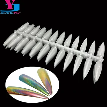

20pcs Sticks Nail Art Transparent Long Display Stand Fake False Nails Color Card Shelf Practice Tools For Solon Polish Gel Show