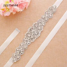 Серебряный пояс Кристалл Свадебный ремень Стразы пояс невесты с лентами жемчуг свадебный пояс для невесты Accesorios J155S