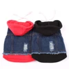 Dog Jacket with Hat Cat Denim Vest Jeans Pet Puppy Hoodie Clothes For Dogs Cats Small Medium Large ► Photo 1/6