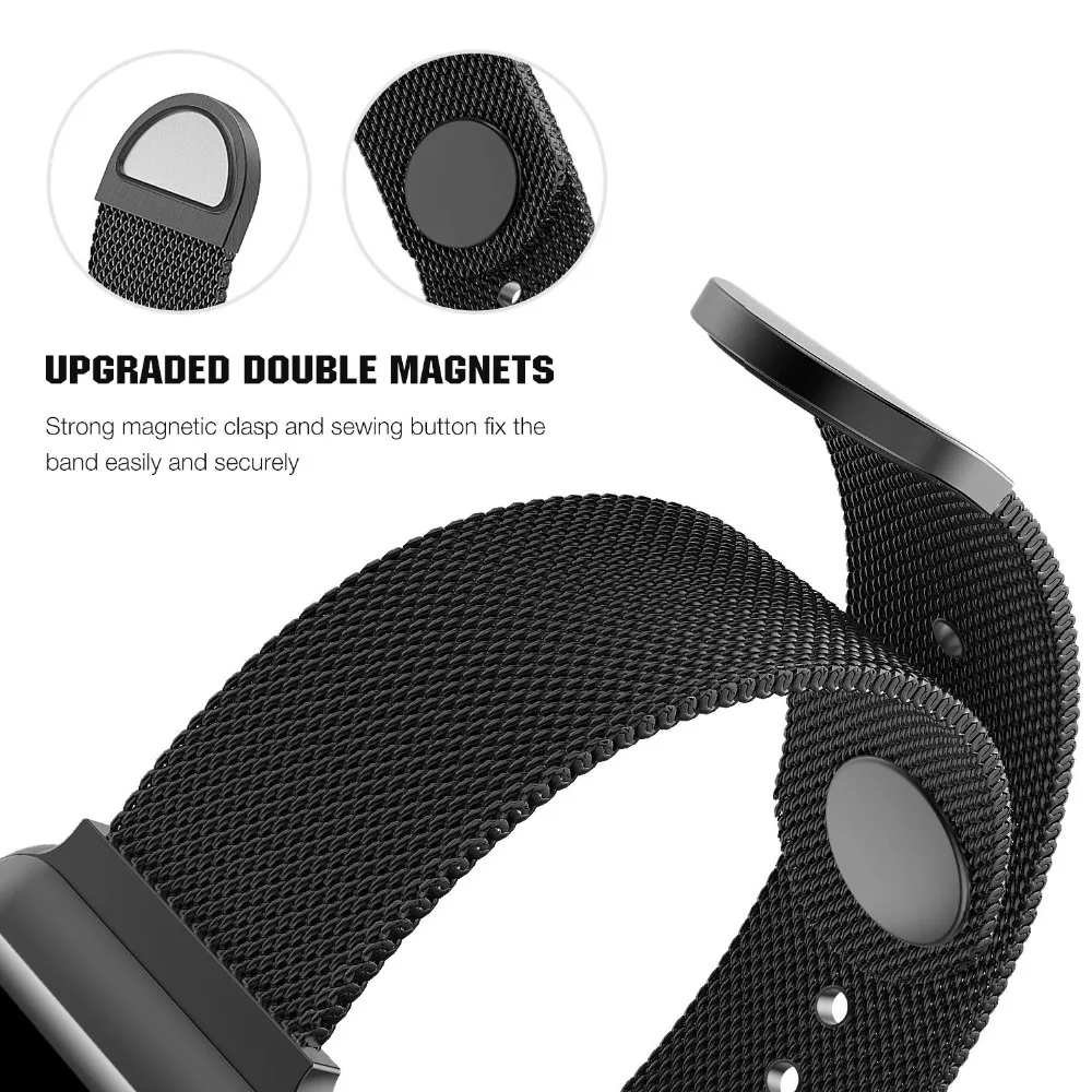 Совместимость Замена Apple Watch 42 мм 44 мм серии 4/3/2, Двухместный магниты Milanese Loop сетки часы с металлическим ремешком наконечники