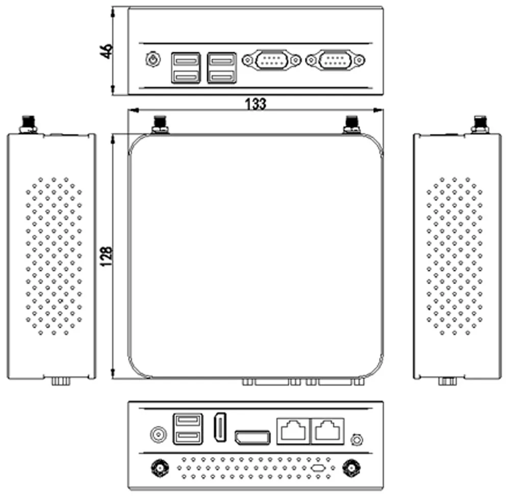 Inte Core i7 7500U DDR4 мини-ПК Intel HD Graphics620 Windows 10 Kaby Lake мини настольный компьютер HTPC DP+ HDMI+ 2* COM Промышленные ПК