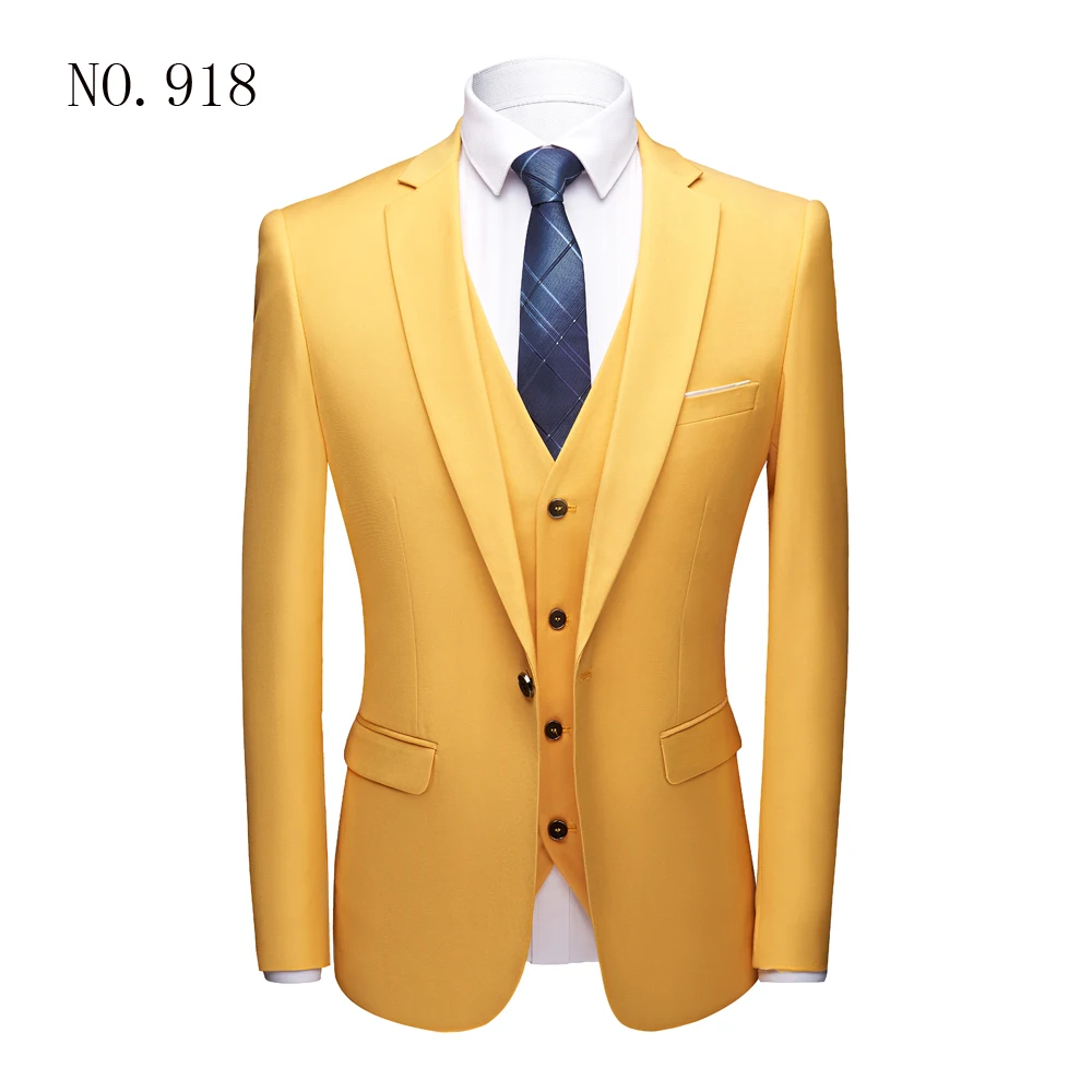 OSCN7 Solid Color 3PCS Suit Men Plus Size Casual Business Wedding Fashion Suits Terno Masculino 917 OSCN7 Solid Color 3PCS Suit Men Plus Size Casual Business Wedding Fashion Suits Terno Masculino 917